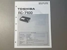 Toshiba Clock Radio RC-7100 Service Manual Data File No 150-185. Fixed Price $12.50.