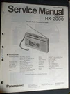 Panasonic RX-2000 Radio Cassette Service Manual Original. Fixed Price $29.99.