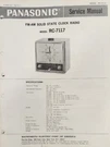 Panasonic RC-7117 Am-fm Solid State Clock Radio Service Manual. Fixed Price $15.00.