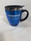 Viagra Coffee Mug With Handle & Lid Insulated Stainless Travel Cup Desk Blue. Fixed Price $14.50.