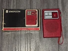 Vintage Emerson P-4000 Red Solid State Pocket Am Radio With Box 1960S 1970S. Fixed Price $38.99.
