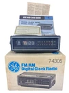 Vintage General Electric Walnut Finish Radio Alarm Clock 7-4305B Rolling Numbers. Fixed Price $124.99.