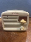 Vintage Mini Metal Tube Radio Silvertone 6002 Tabletop Am 1946. Fixed Price $68.00.