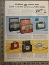 1954 Zenith Portable Shortwave Radio Broadcast Wavemagnet Antenna Music 29034. Fixed Price $21.95.