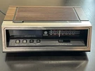 Vtg General Electric Blue Alarm Clock Am Fm Radio Wood Grain 1970 - 1980'S. Fixed Price $17.99.