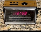Vintage General Electric Clock Radio Woodgrain Walnut Alarm Am Fm 80S Video. Fixed Price $39.99.
