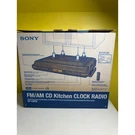 Sony ICF-CDK50 Under Cabinet Kitchen Clock Radio Player Am/fm Silver Remote. Fixed Price $164.00.