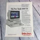1987 Radio Shack Tandy 1000 Tx Pc Vintage Print Ad/poster Promo Art Magazine Pg. Fixed Price $14.99.