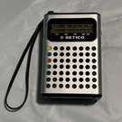 Vintage Setico Am/fm Pocket Transistor Radio Silver Portable Untested. Fixed Price $18.95.
