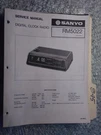 Sanyo Rm 5022 Service Manual Original Repair Book Am Fm Digital Clock Radio. Fixed Price $19.98.