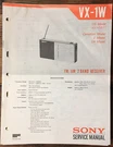 Sony VX-1W Radio / Receiver Service Manual *original*. Fixed Price $19.97.