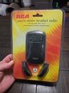 New! Rca Am/fm Stereo Headset Radio, Belt Clip RP1610 With Headphones. Fixed Price $11.25.