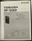 Toshiba RP-1290F Fm/am Band Radio Service Manual Original. Fixed Price $14.99.
