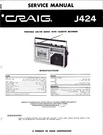 Craig J424, Portable Cassette Recorder, W/ Am/fm Radio, Original Service Manual. Fixed Price $15.00.