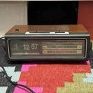 Vintage General 7-4310F Electric Flip Alarm Clock Radio, Walnut Finish, 1980S. Fixed Price $45.50.