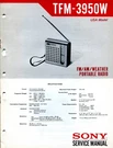Sony TFM-3950W Fm/am/ Weather Portable Radio Service Manual. Fixed Price $14.95.