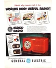 1951 General Electric Red Clock Radio Model 517 Vintage Print 50S Wall Art. Fixed Price $17.97.