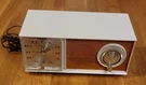 Zenith T315W Mid Century Tube Type Clock Radio, Working, Orange And White. Fixed Price $116.00.