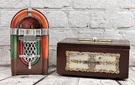 Vintage Novelty Lot Crown HT460 & Windsor JB380 Jukebox Am Fm Radios. Fixed Price $39.00.