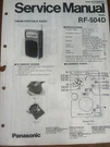 Panasonic RF-504D Service Manual Radio Original. Fixed Price $24.99.