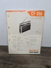 Sony CF-350 Radio Service Manual Vintage Original Paperwork Repair 1972. Fixed Price $16.19.