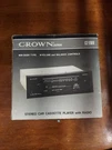 Crown CZ-110V In-dash Stereo Car Cassette Player W/ Radio Open Box. Fixed Price $40.00.