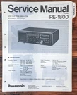 Panasonic RE-1800 Radio Service Manual *original*. Fixed Price $14.97.