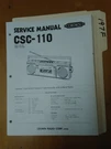 Crown CSC-110 Service Manual Original Repair Book Stereo Boombox Radio. Fixed Price $20.00.