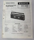 Vintage Sanyo Service Manual Model Number Wc 2000. Fixed Price $10.00.