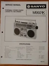 Sanyo M9921K Portable Stereo Radio Cassette Recorder Original Service Manual. Fixed Price $24.99.