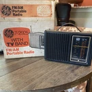 Vintage Portable Tv Sound Fm Am 7-2925 Dual Power Radio W/ Box. Fixed Price $30.00.