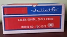 Rare Vintage Juliette Model FDC-1075 Am-fm Digital Clock Radio Box Only. Fixed Price $22.00.
