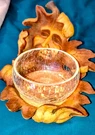 Innovation Oak Leaf Crackle Glass Bowl Resin Face Base Decorative. Fixed Price $18.00.