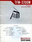 Sony TFM-3700W Fm/am Portable Radio Service Manual. Fixed Price $14.95.