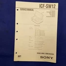 Sony ICF-SW12 Service Manual Original Paper Oem Repair Guide Usa. Fixed Price $29.95.