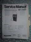 Panasonic RF-1030 Service Manual Original Repair Book Weather Radio Pages. Fixed Price $20.00.