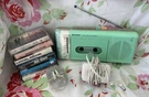 Sharp QT-5(GR) Am/fm Radio Cassette Recorder With Power Adapter 1986 Green. Fixed Price $279.00.