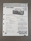 Sony CFD-5 Compact Disc/fm/am Stereo Cassette-corder Service Manual D-2210. Fixed Price $54.95.