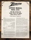 Zenith Model B449 Radio Service Manual *original*. Fixed Price $24.97.