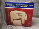 Hopesonic Restroom Telephone Am/fm Radio Toilet Paper Holder HE-841 New. Fixed Price $77.99.