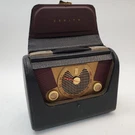 Zenith Model H503Y Portable Tube Radio Tested, Works, Damaged Front Strap. Fixed Price $129.99.