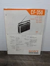 Sony CF-350 Radio Service Manual Vintage Original Paperwork Repair Revised. Fixed Price $16.19.