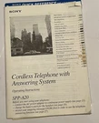 Manual For Sony Cordless Telephone With Answering System SPP-A20 Owners. Fixed Price $5.99.