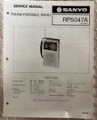 MAR/82 Sanyo Rp 5047A Fm/am Portable Radio Service Manual. Fixed Price $20.00.