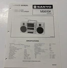 Sanyo. DEC/82. M9815K Stereo Radio Cassette Recorder Service Manual. Fixed Price $20.00.