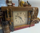 New Haven Wall Clock 1973 Burwood Vtg Colonial Fireplace Spinning 2583 Works 16". Fixed Price $30.00.