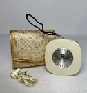 Vintage Westinghouse Transistor Radio Compact Gold Brocade Pouch, Collectible. Fixed Price $19.99.