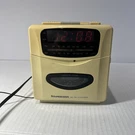 Soundesign 3818W Am/fm Radio Alarm Clock White W/red Led Cassette Tape Player. Fixed Price $11.99.
