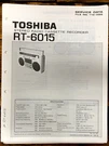Toshiba RT-6015 Radio Cassette Service Manual *original*. Fixed Price $19.97.