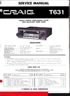 Craig T631, Stereo Cassette Player, W/ Am/fm/mpx Radio, Service & Owners Manual. Fixed Price $22.50.